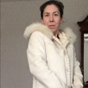 Wilson leather 3/4 length suede/shearling coat